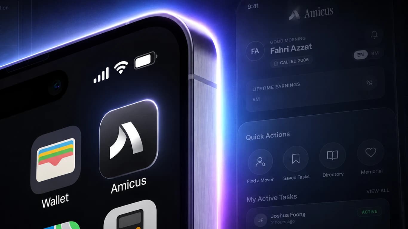 Amicus logo and UI UX direction thumbnail